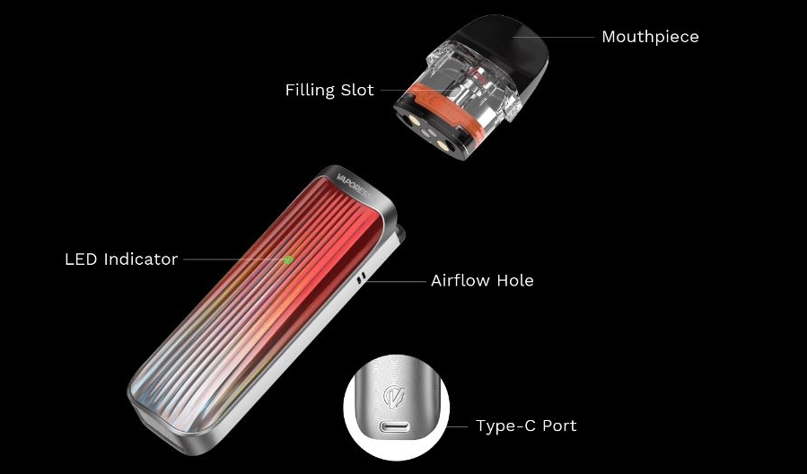 Kraftfuld stil m&oslash;der teknologi: Oplev Vaporesso LUXE QS Vape POD system - flamme r&oslash;d