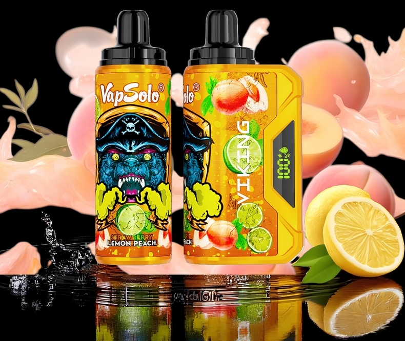 VapSolo VIKING 12000 engangs vape &ndash; citron fersken: Kraft, finesse og smag i &eacute;t tr&aelig;k