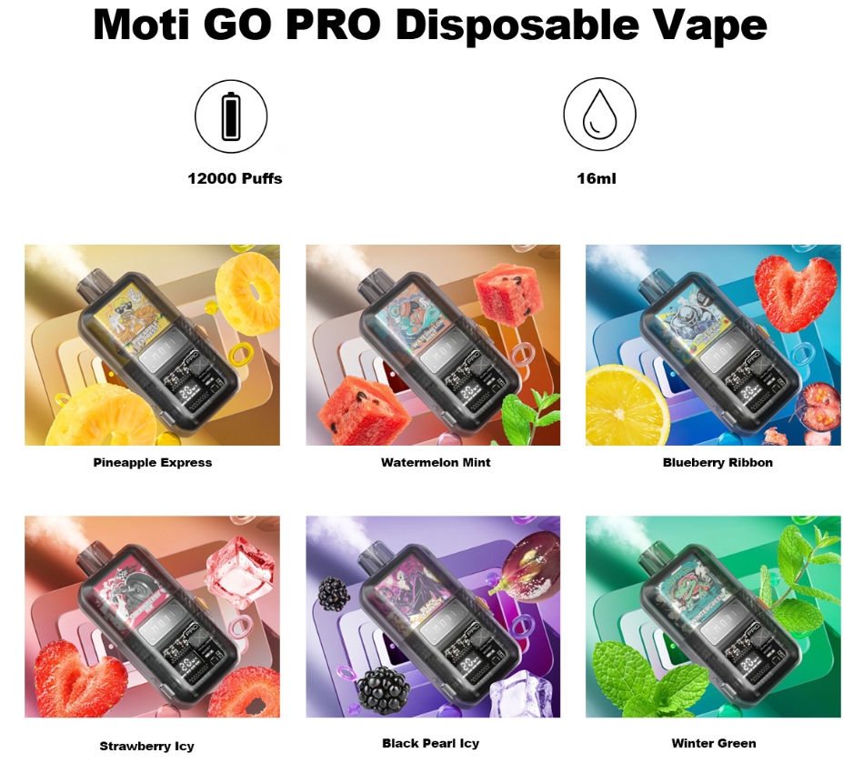 MOTI Go Pro 12000 Puffs engangs vape - b&aelig;rlemon: En ny generation af dampoplevelser i Danmark