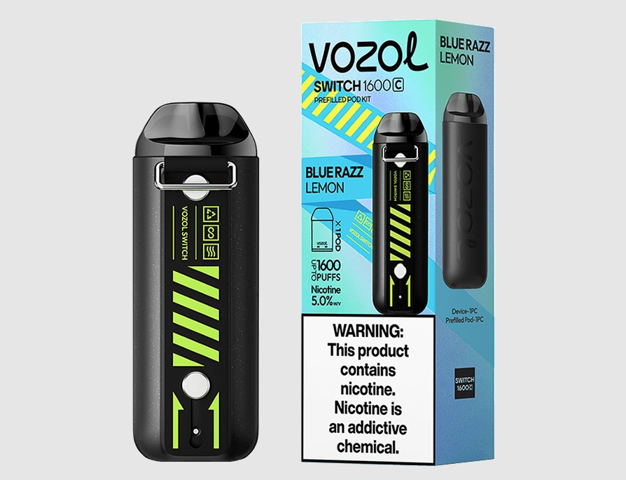 VOZOL SWITCH 1600 Puffs &ndash; bl&aring; razz citron: En ny generation af vapes for smagsbevidste danskere