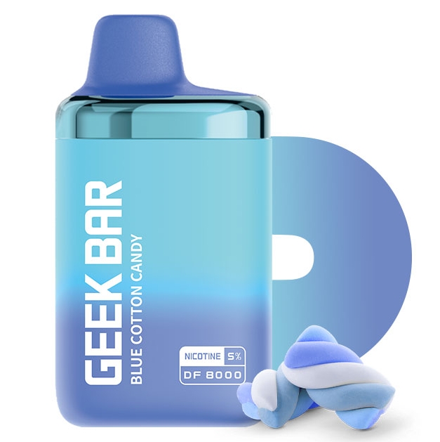 En Smagsrejse til Barndommens Bl&aring; Himmel: Geek Bar DF8000 - bl&aring; bomulds bolche