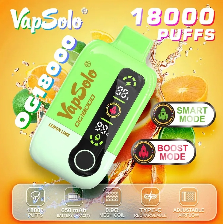 VapSolo DG18000 Puffs: Din Ultimative Citron Lime Oplevelse i Dansk Sommerstil!